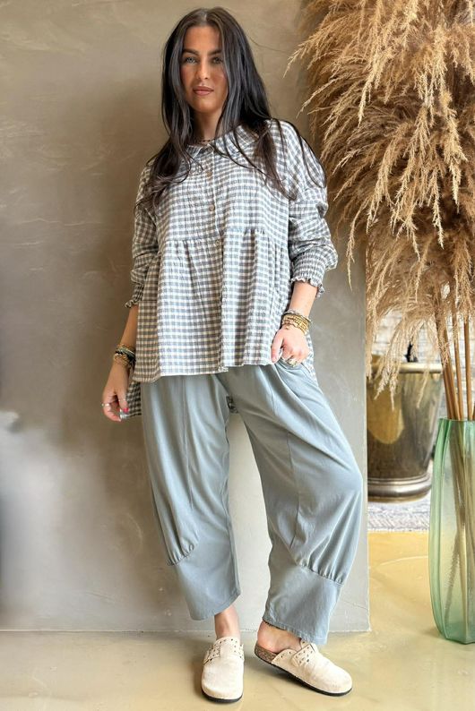 Jo Jo Quirky Classic Barrel Pant Steel - 